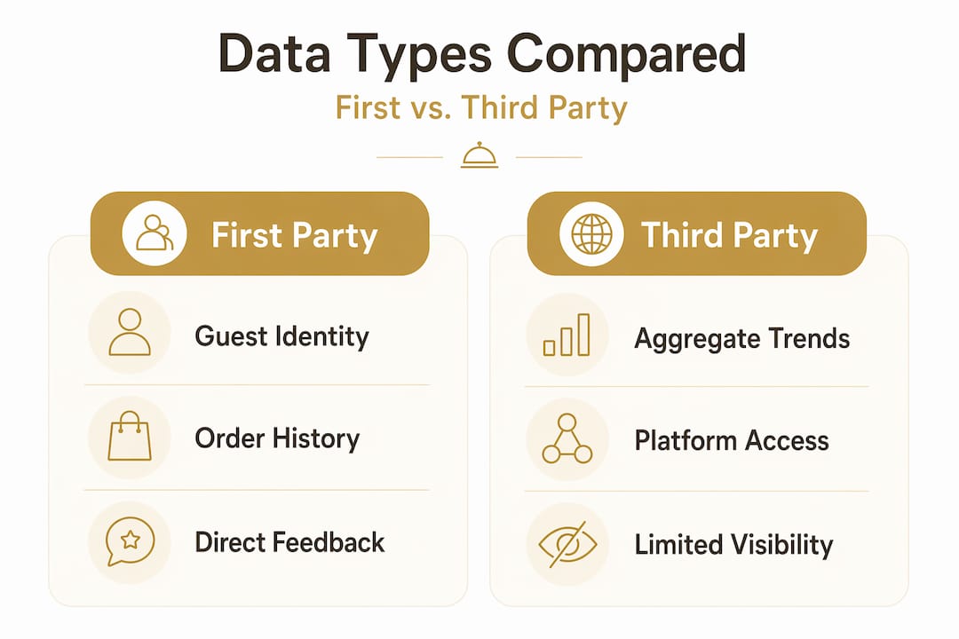 Infographic comparing first and third party data