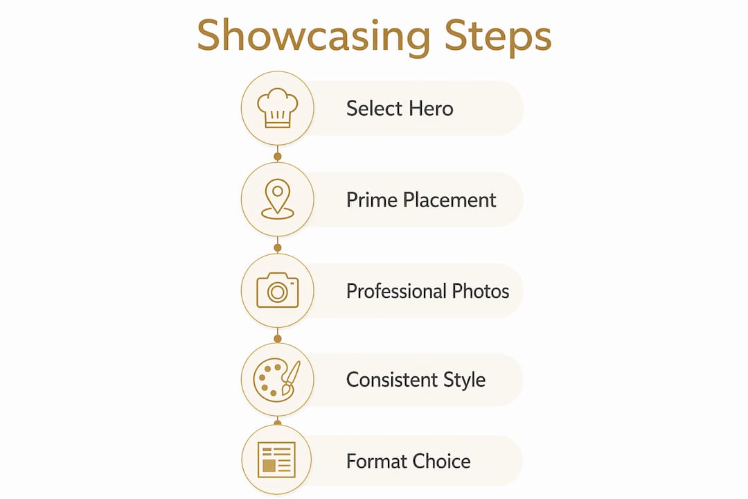 Infographic showing key menu showcasing steps