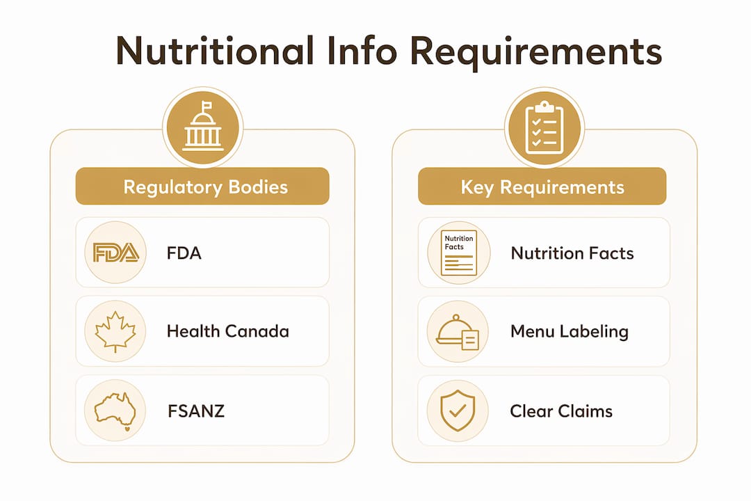 Infographic comparing regulatory bodies and key requirements