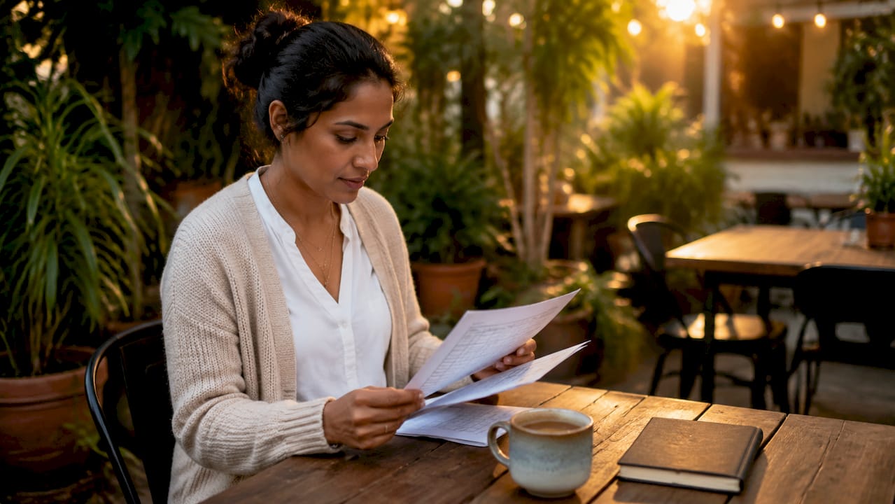 Manager reviewing restaurant order sheets