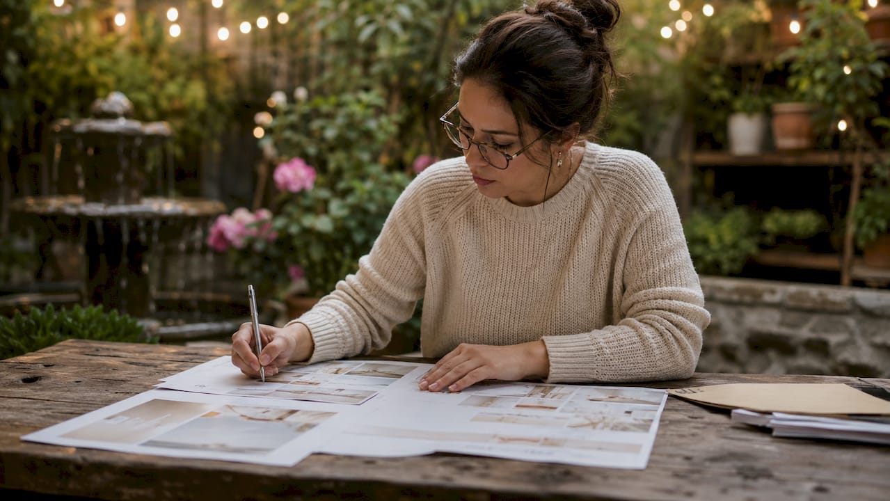 Manager customizing printed restaurant menus