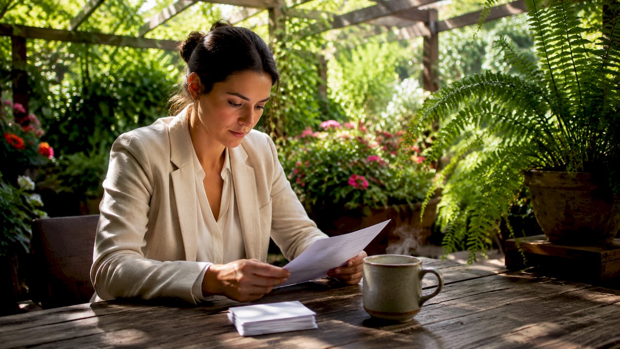 Restaurant manager reviewing dining feedback