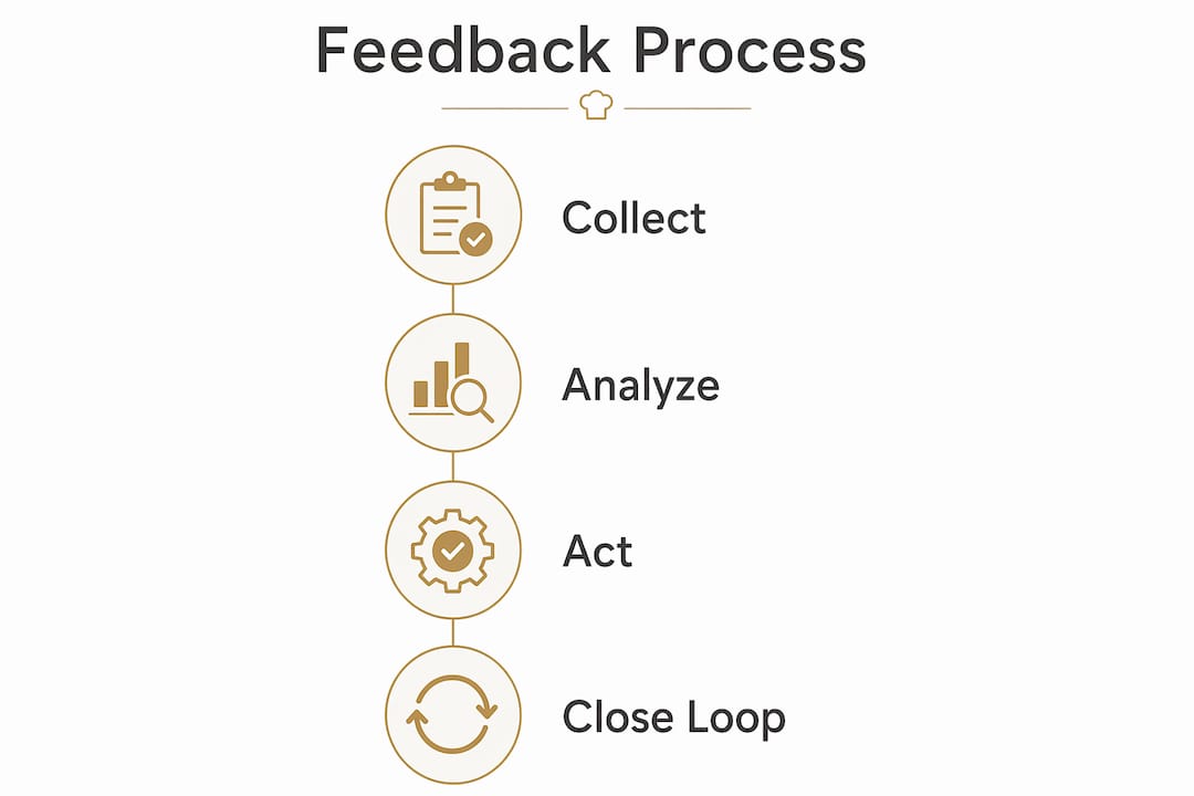 Infographic illustrating feedback collection stages