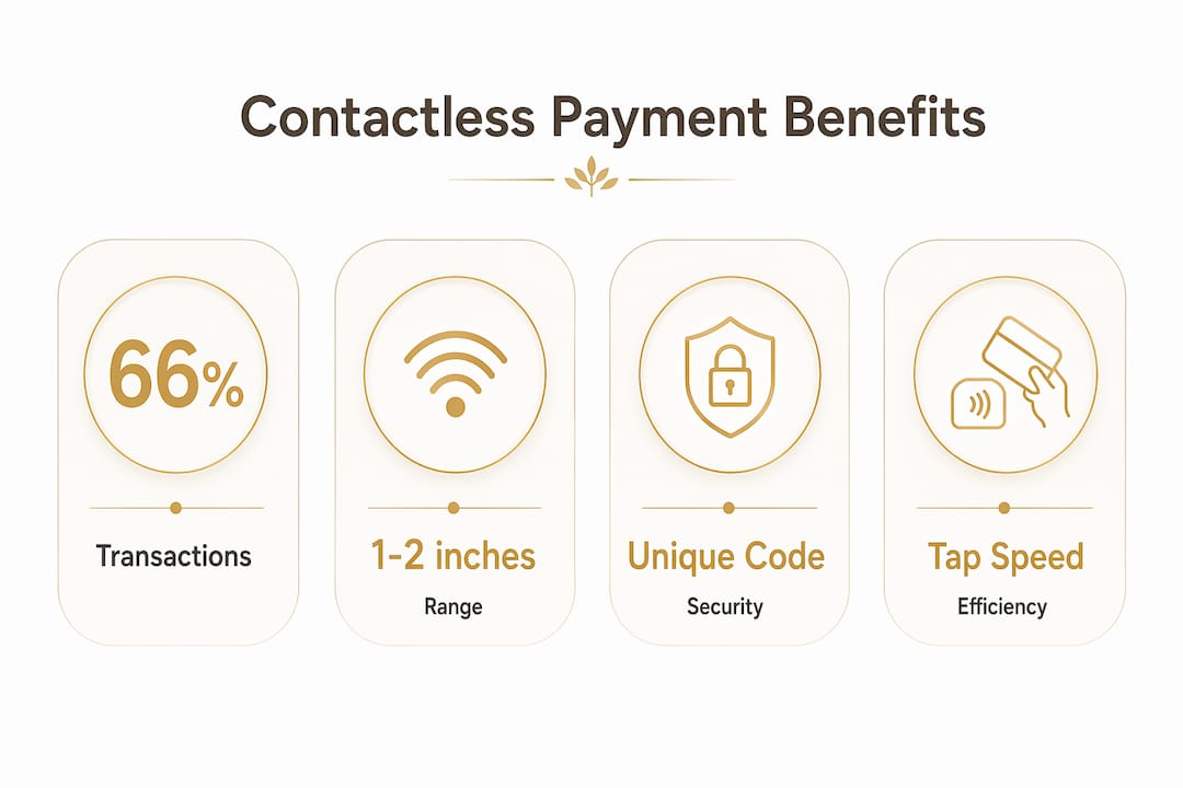 Infographic highlighting key benefits of contactless payment