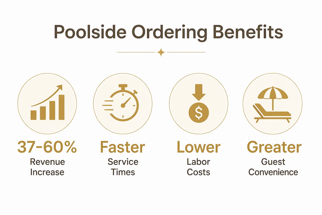 Infographic showing key benefits of poolside ordering