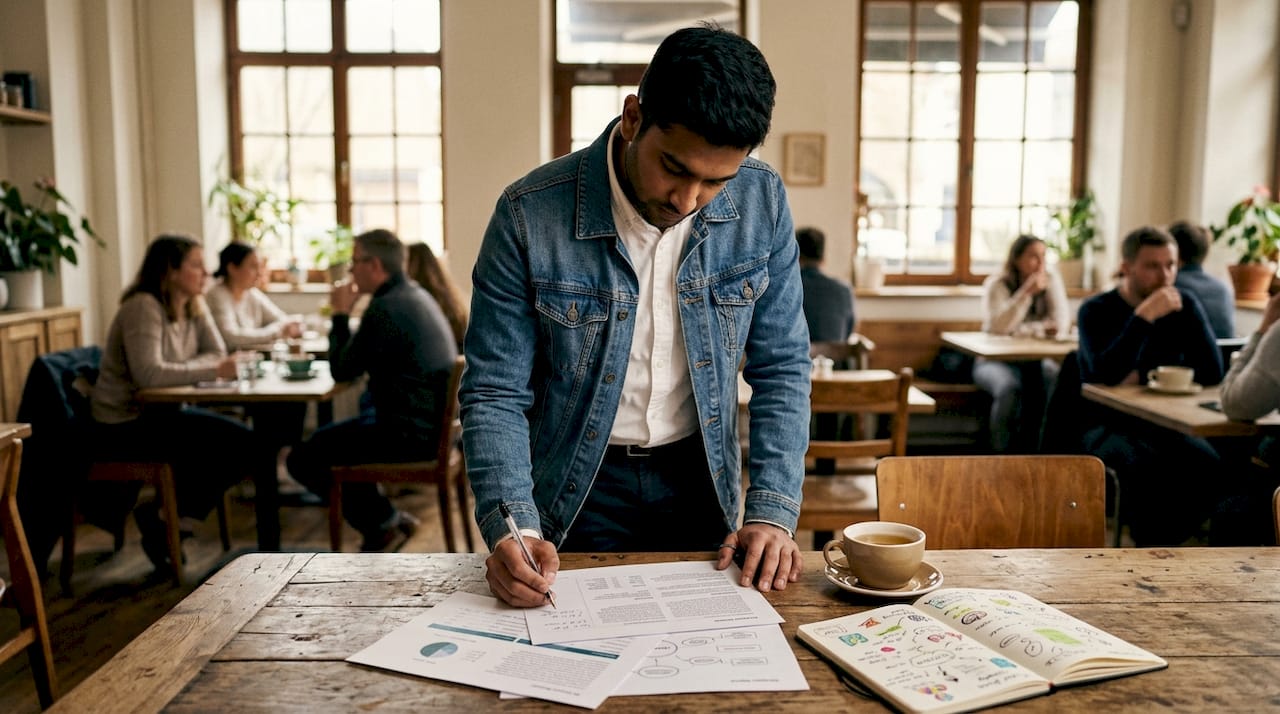 Marketing specialist preparing email campaign