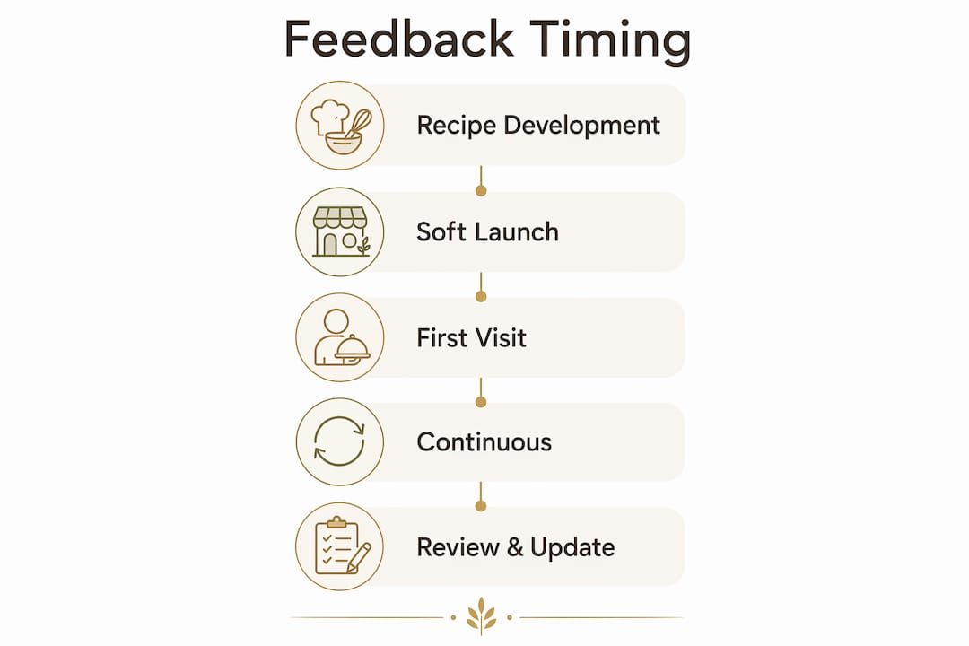 Infographic showing optimal timing for cafe feedback collection