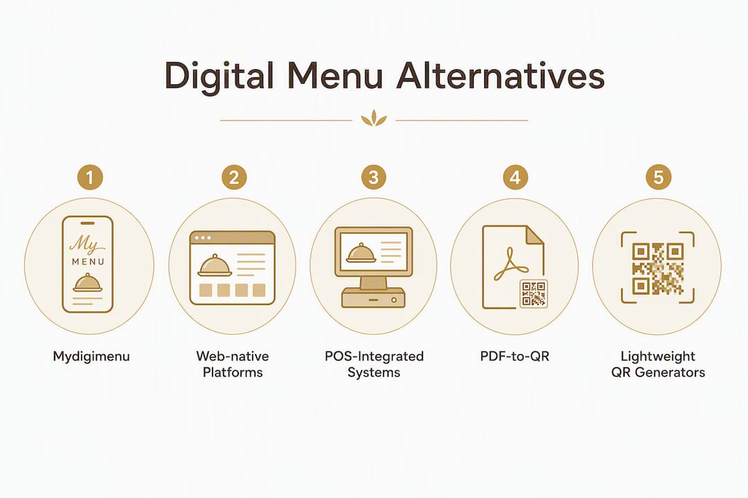 Infographic showing ranked digital menu alternatives