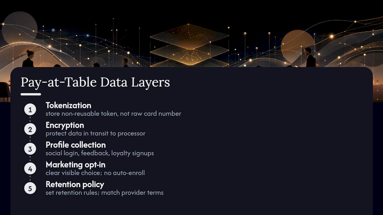 Diagram of pay-at-table data protection layers