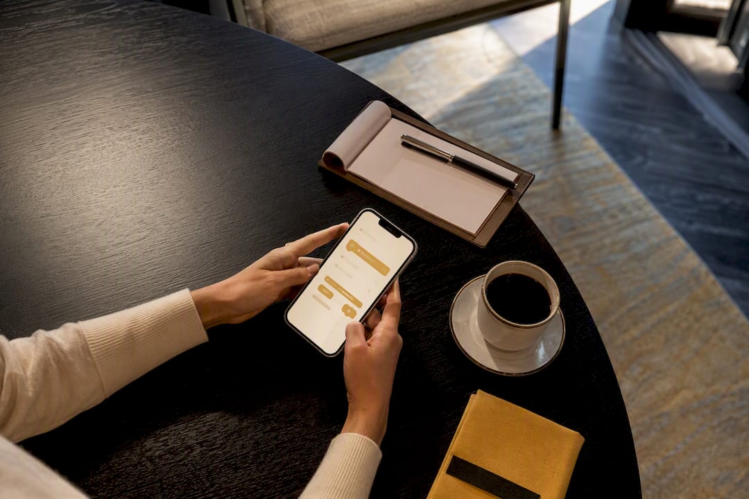 Guest placing restaurant order on phone