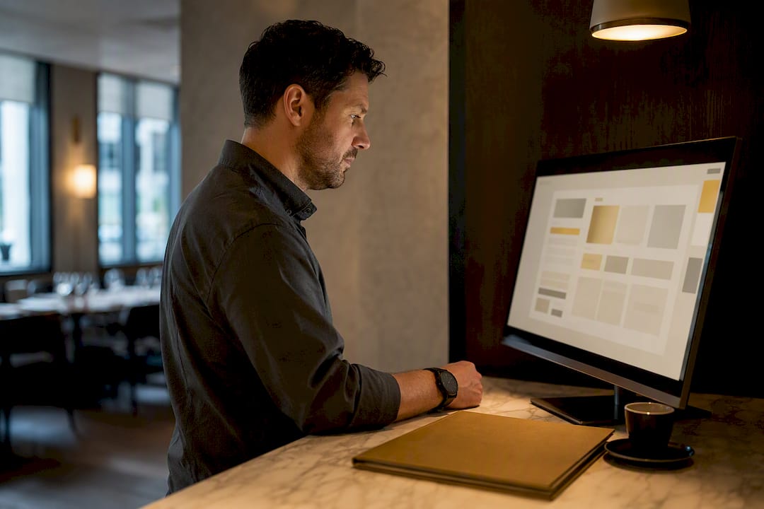 Manager publishing restaurant menu online