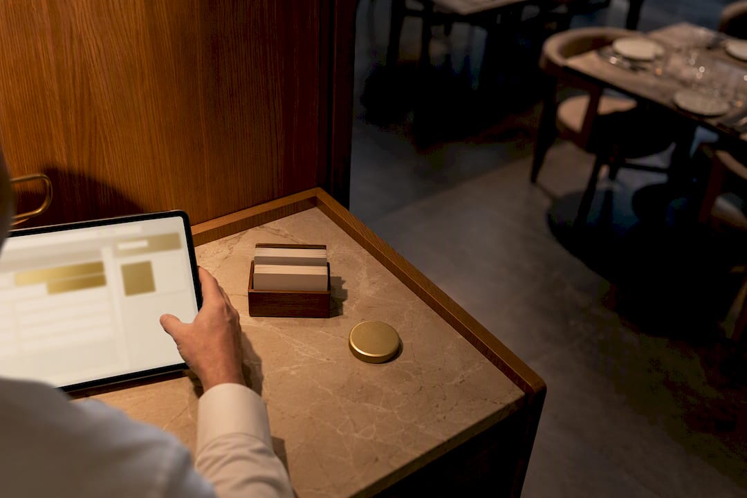 Operator reviewing automated restaurant menu workflow