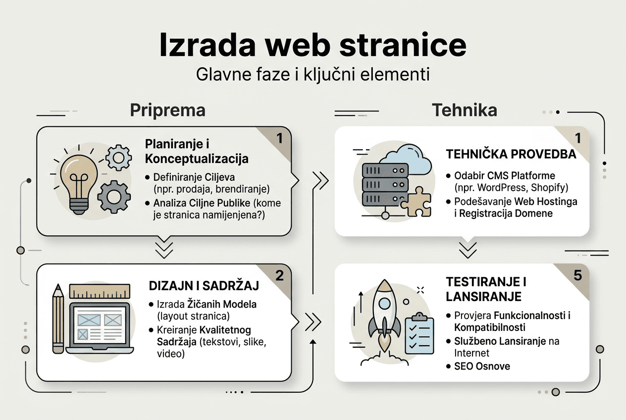 Infografika: ključni koraci u izradi web stranice za hrvatsko tržište