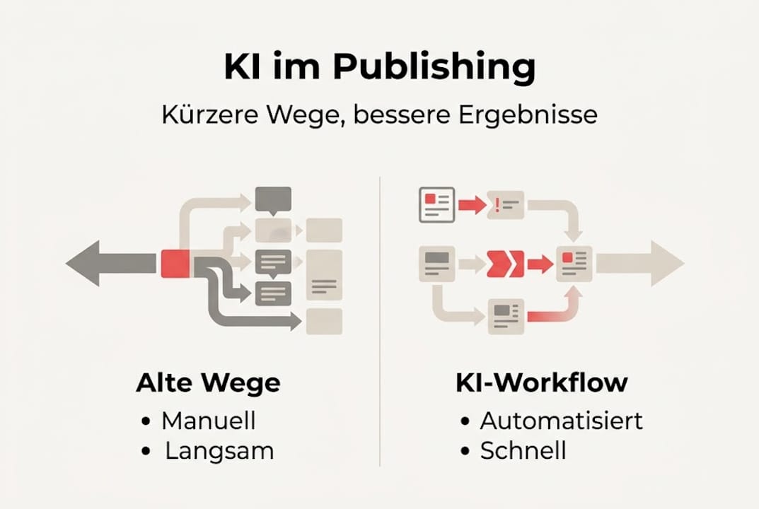 Infografik: So funktioniert ein KI-gestützter Publishing-Prozess