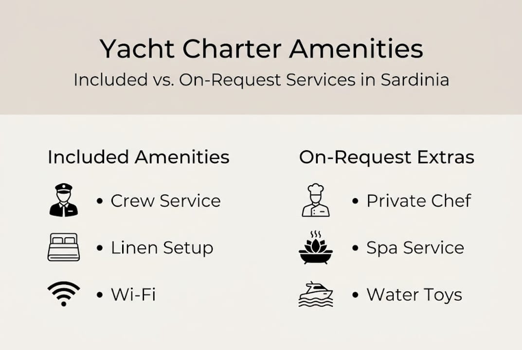 Infographic luxury yacht amenities comparison