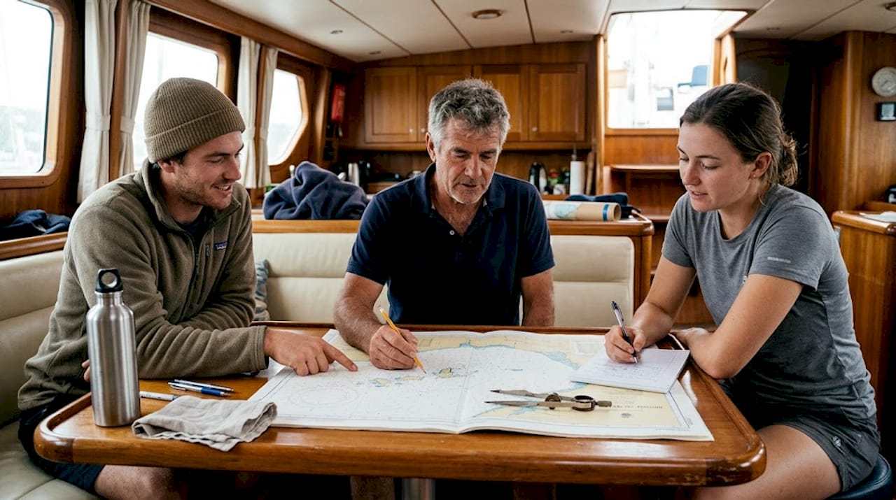 Yacht crew planning personalized route onboard