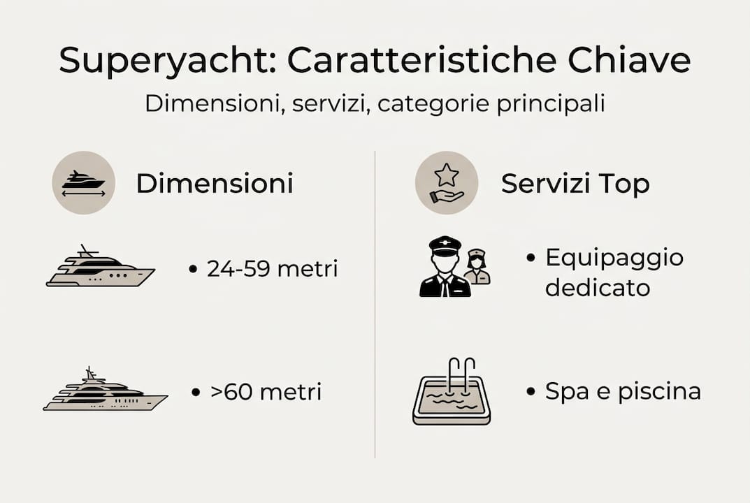 Superyacht: tutte le categorie e le caratteristiche in un’infografica
