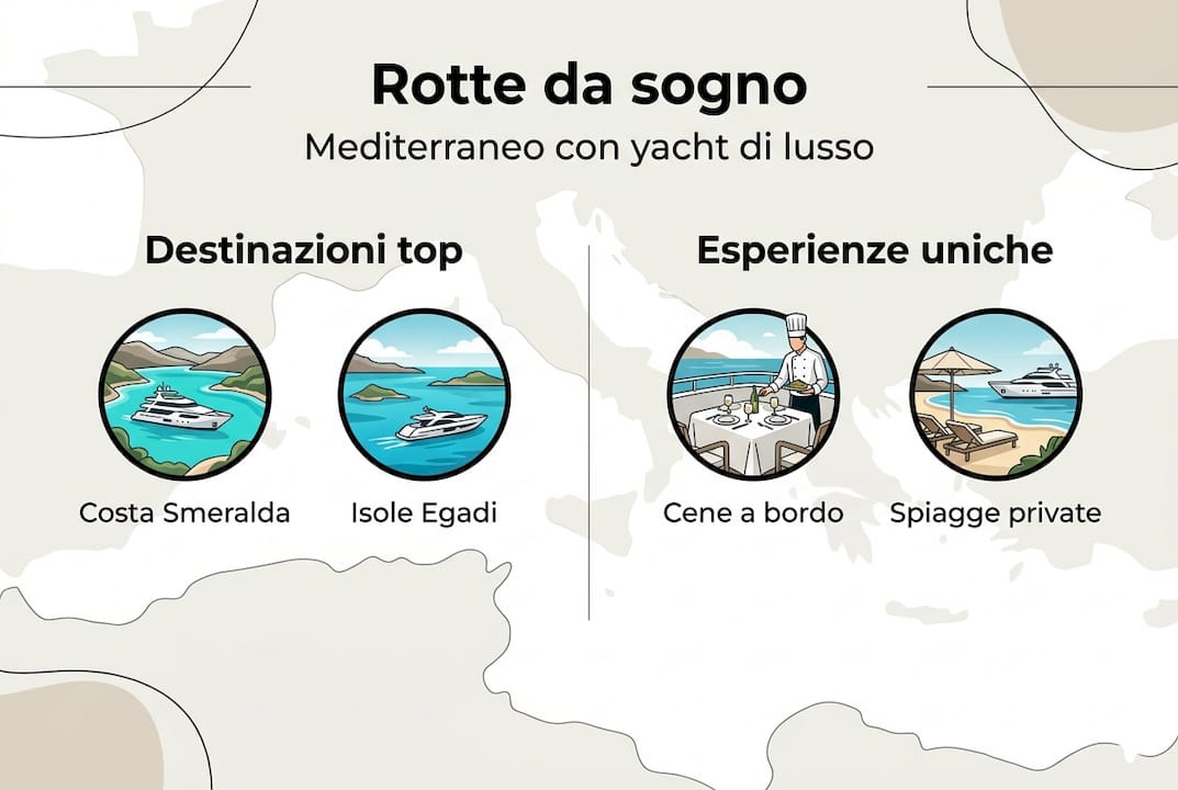 Le rotte esclusive per yacht nel Mediterraneo: l’infografica da non perdere
