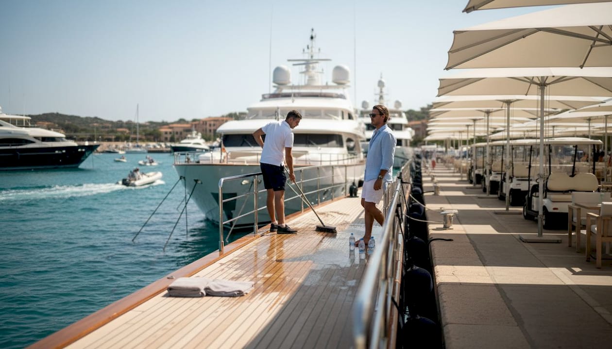 Gli yacht di lusso ormeggiati nella marina di Porto Cervo sono uno spettacolo che attira ogni estate appassionati e curiosi da tutto il mondo.