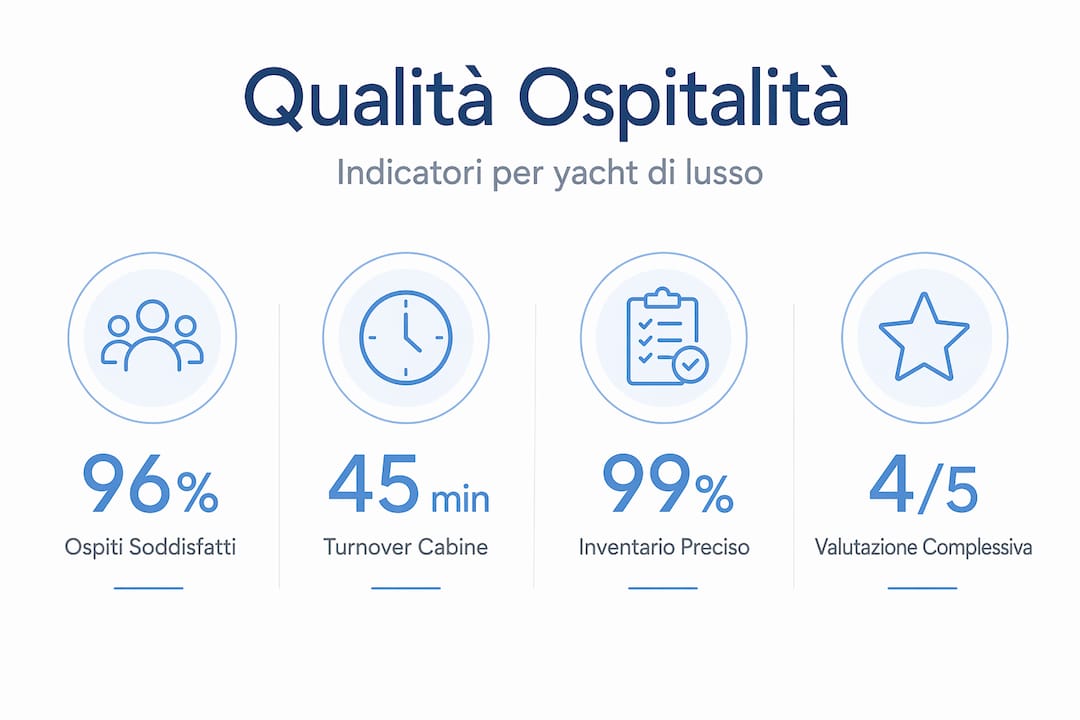 Infografica con i principali indicatori di performance per il settore dell’ospitalità nautica