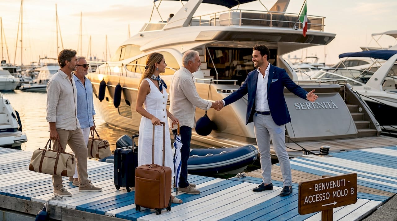 Benvenuti ai viaggiatori al pontile del marina: qui troverete accoglienza e servizi dedicati per rendere il vostro soggiorno indimenticabile.