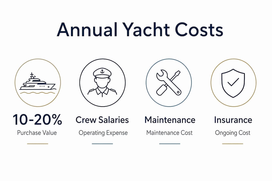 Infographic showing annual cost components of yacht ownership