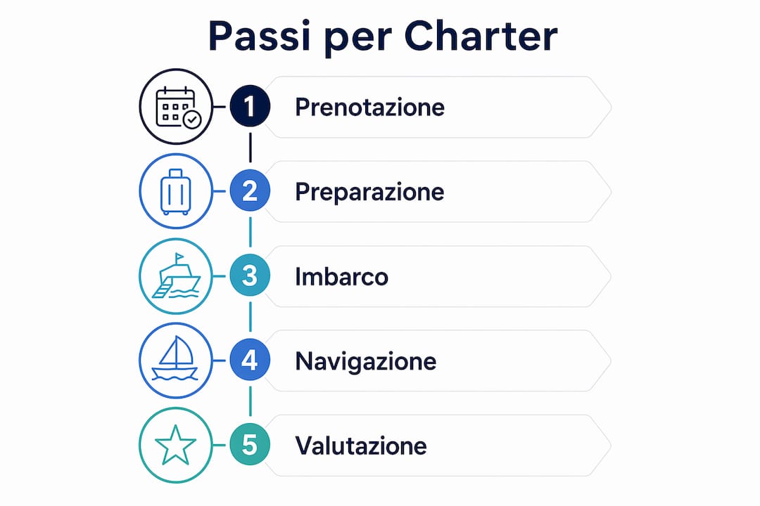 Guida illustrata ai passaggi fondamentali per organizzare un charter di lusso