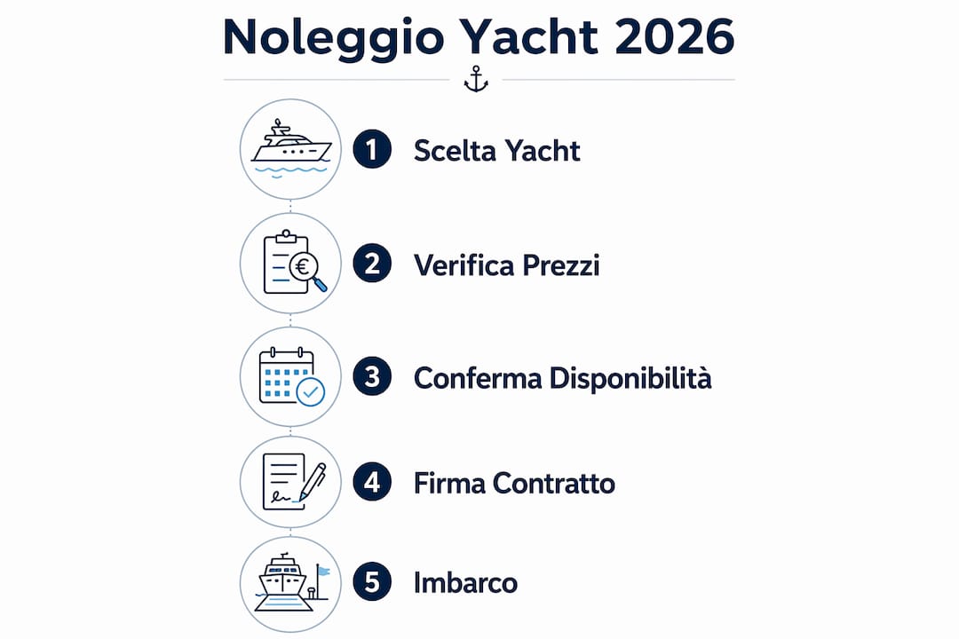 Guida illustrata ai passaggi per noleggiare uno yacht