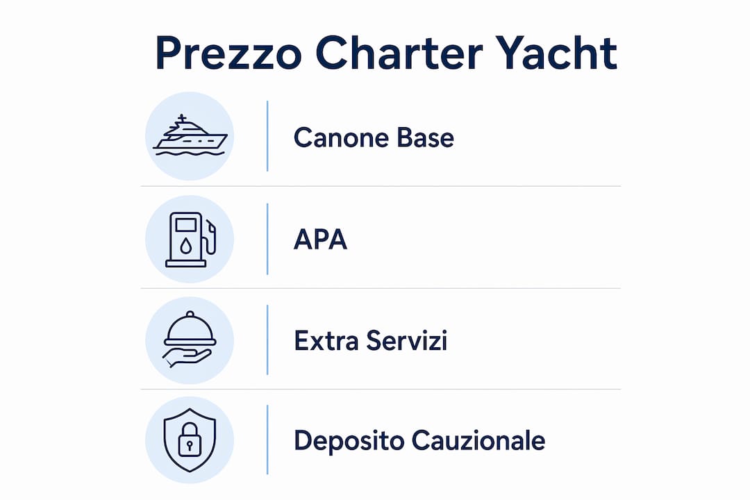 Grafica che illustra come si compone il prezzo di un charter