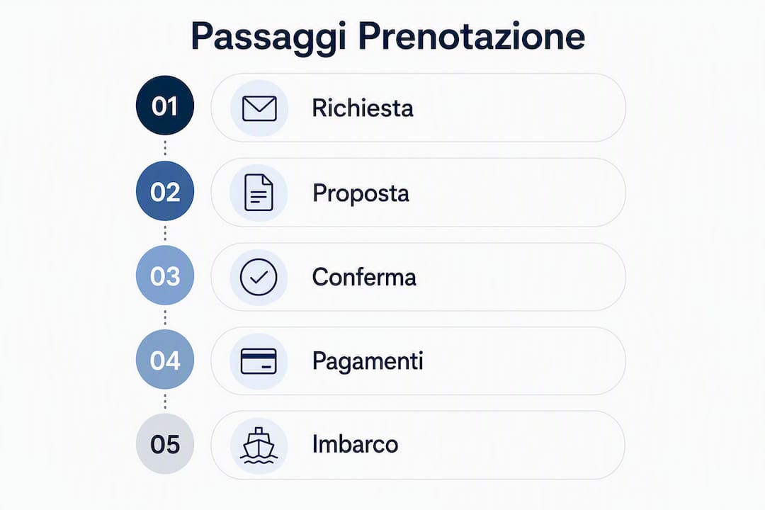 Scopri tutti i passaggi per prenotare un charter grazie a questa infografica intuitiva.
