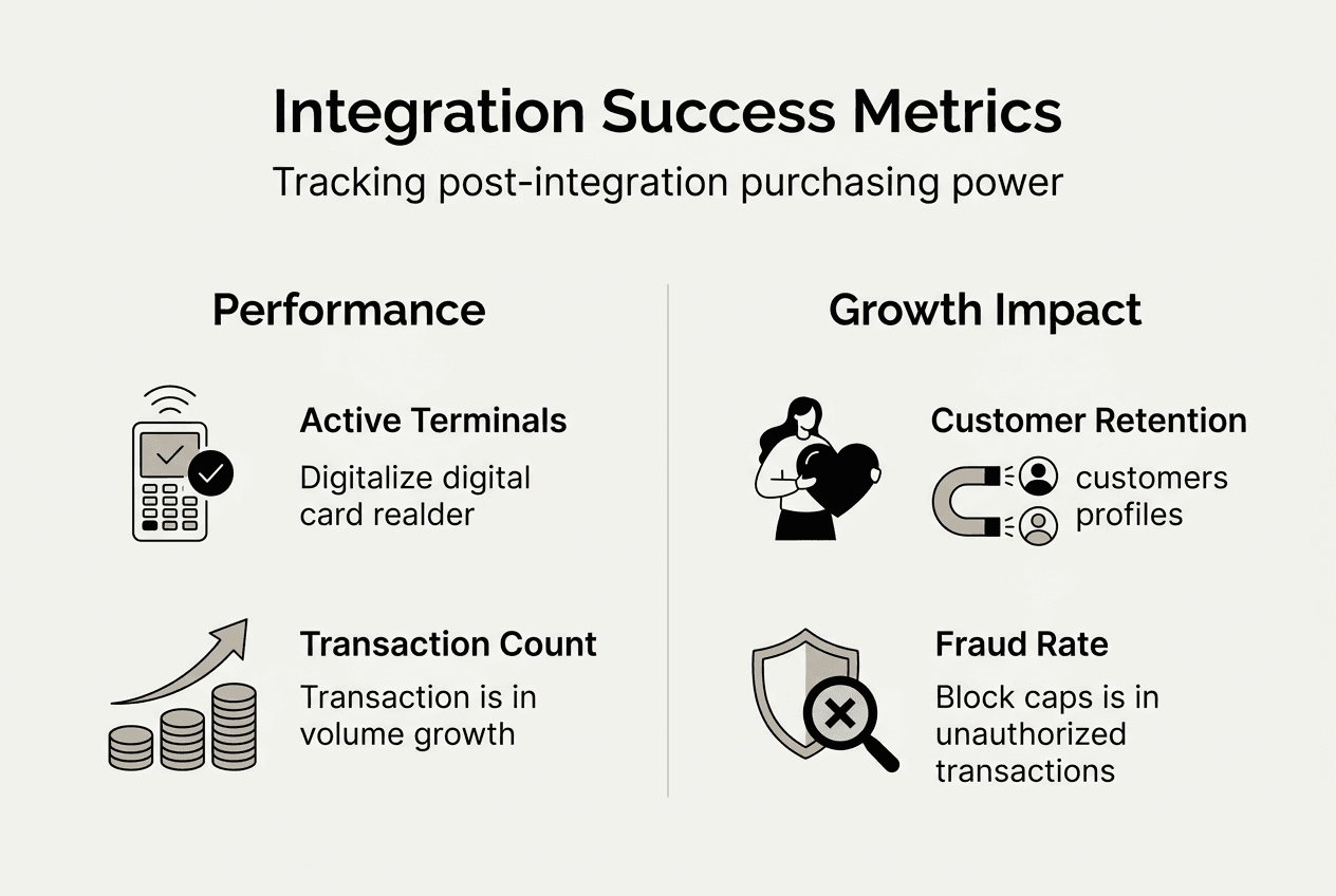 Infographic showing integration KPIs and growth impact