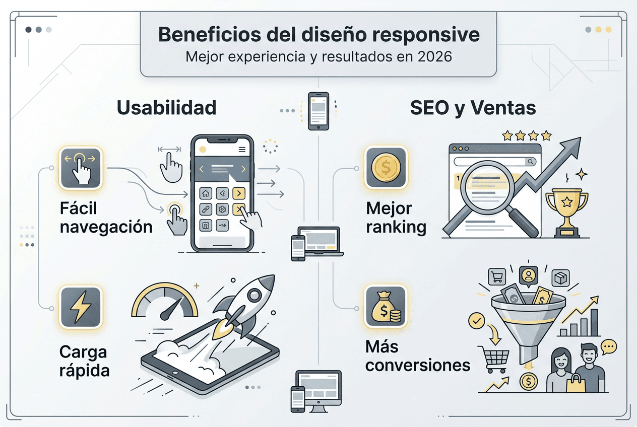 Infografía: Ventajas principales del diseño web adaptable