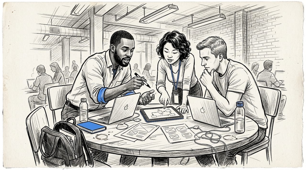 Team collaborating on MVP UX details
