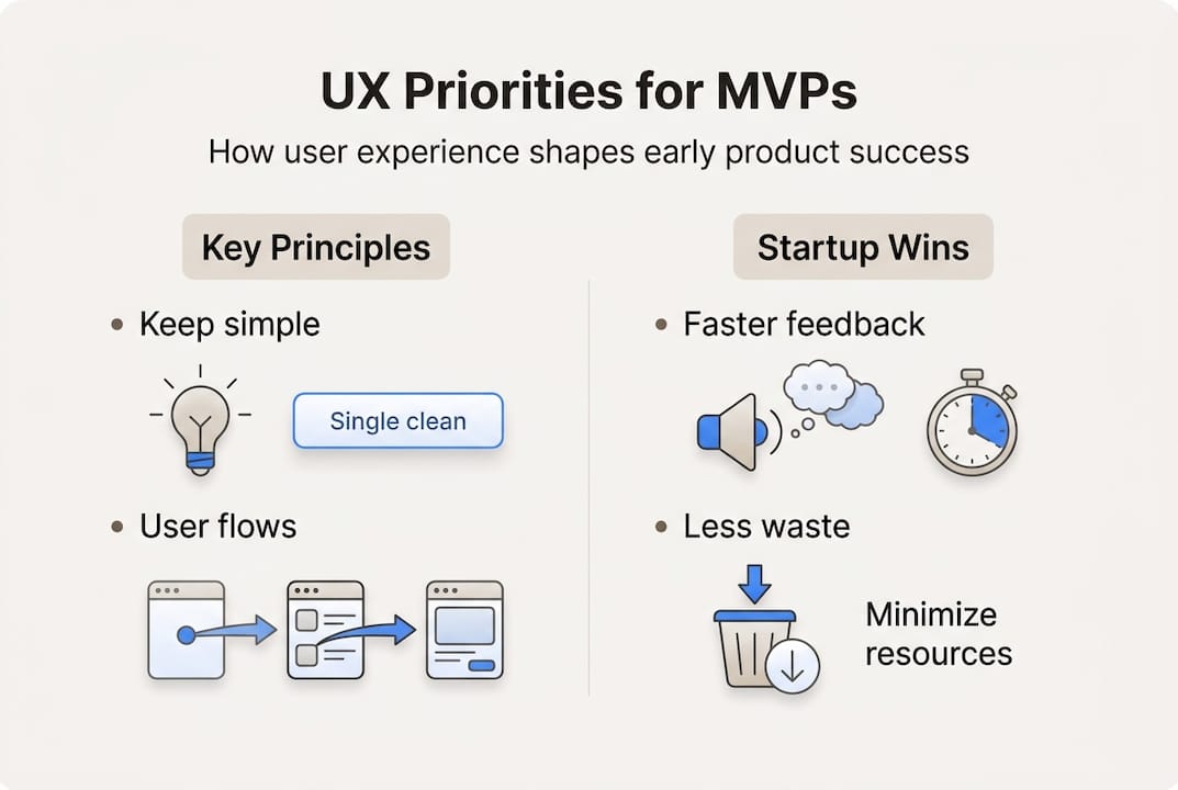 Infographic on key UX priorities for MVPs