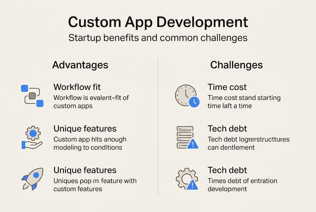 Infographic custom app benefits and challenges