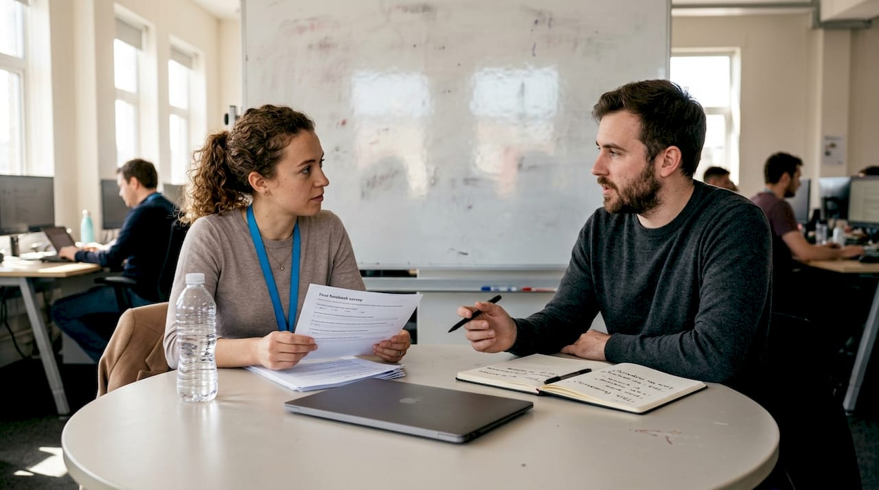 Colleagues debating MVP validation risks