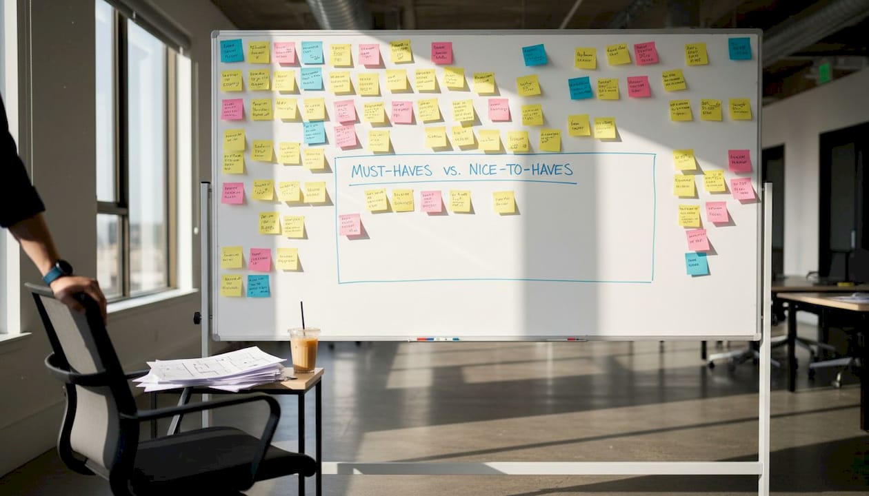 Designer debating MVP feature priorities