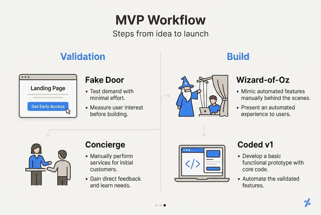 Infographic showing MVP workflow key steps