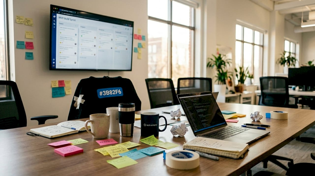 Team collaborating on SaaS MVP sprint