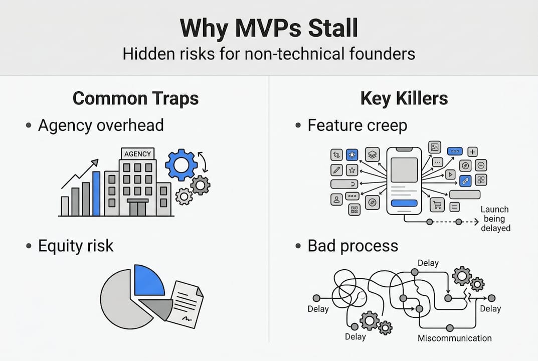 Infographic highlighting MVP project pitfalls