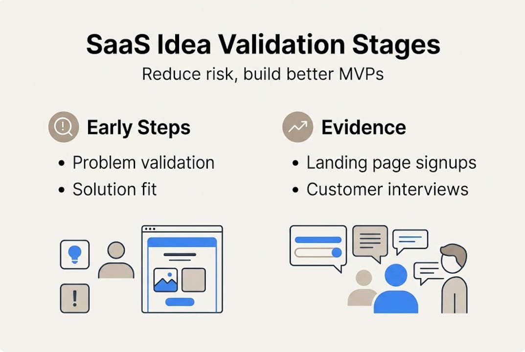 Infographic of SaaS idea validation steps