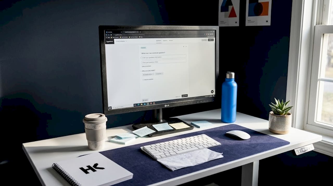 Product manager using Typeform in home office