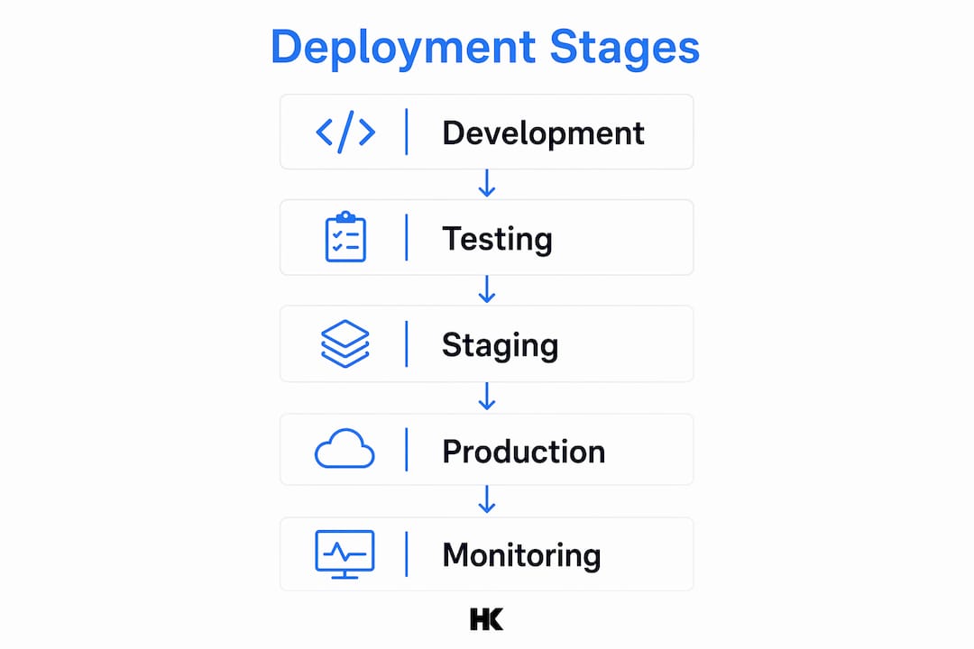 Infographic showing key deployment process stages