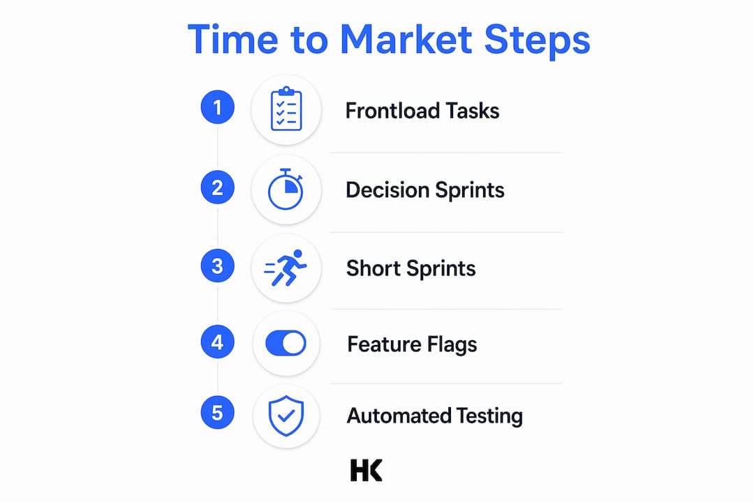 Infographic of steps to reduce time to market