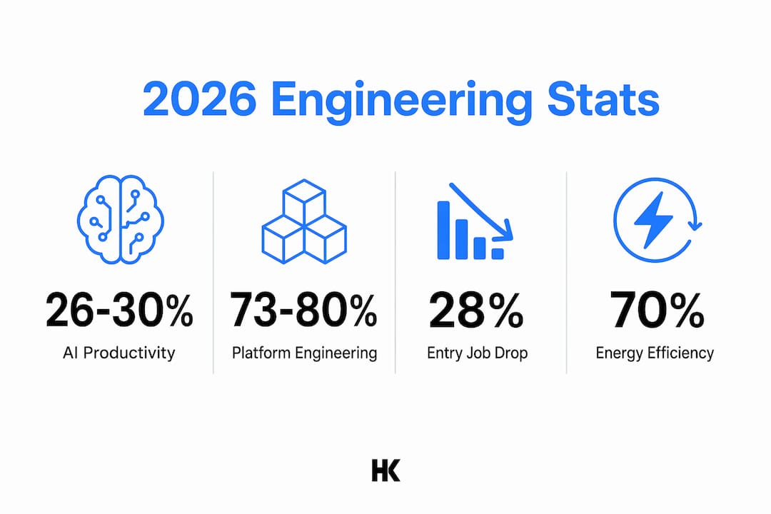Infographic showing key engineering statistics for 2026
