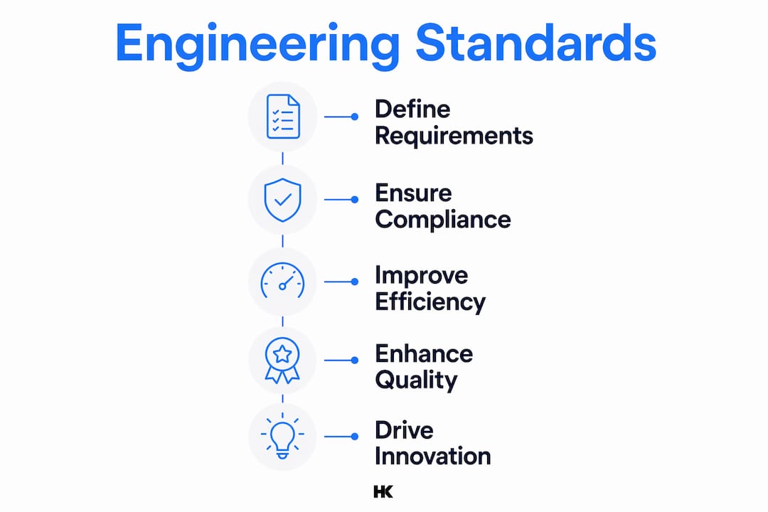 Infographic outlining engineering standards process