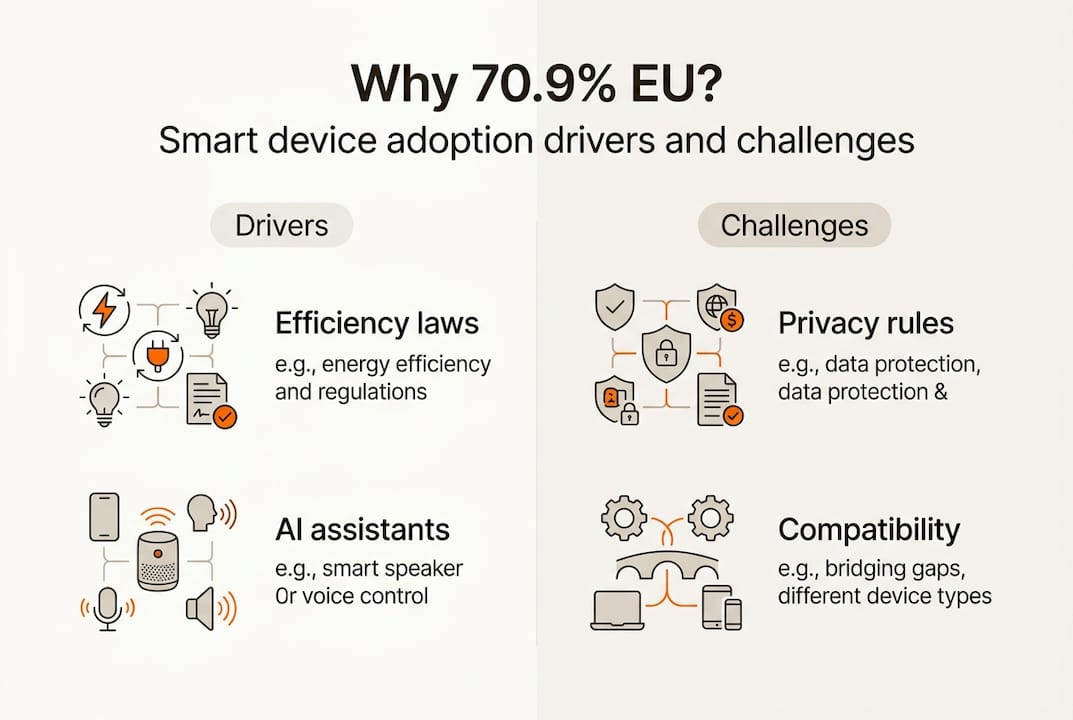 Infographic with EU smart device drivers and challenges