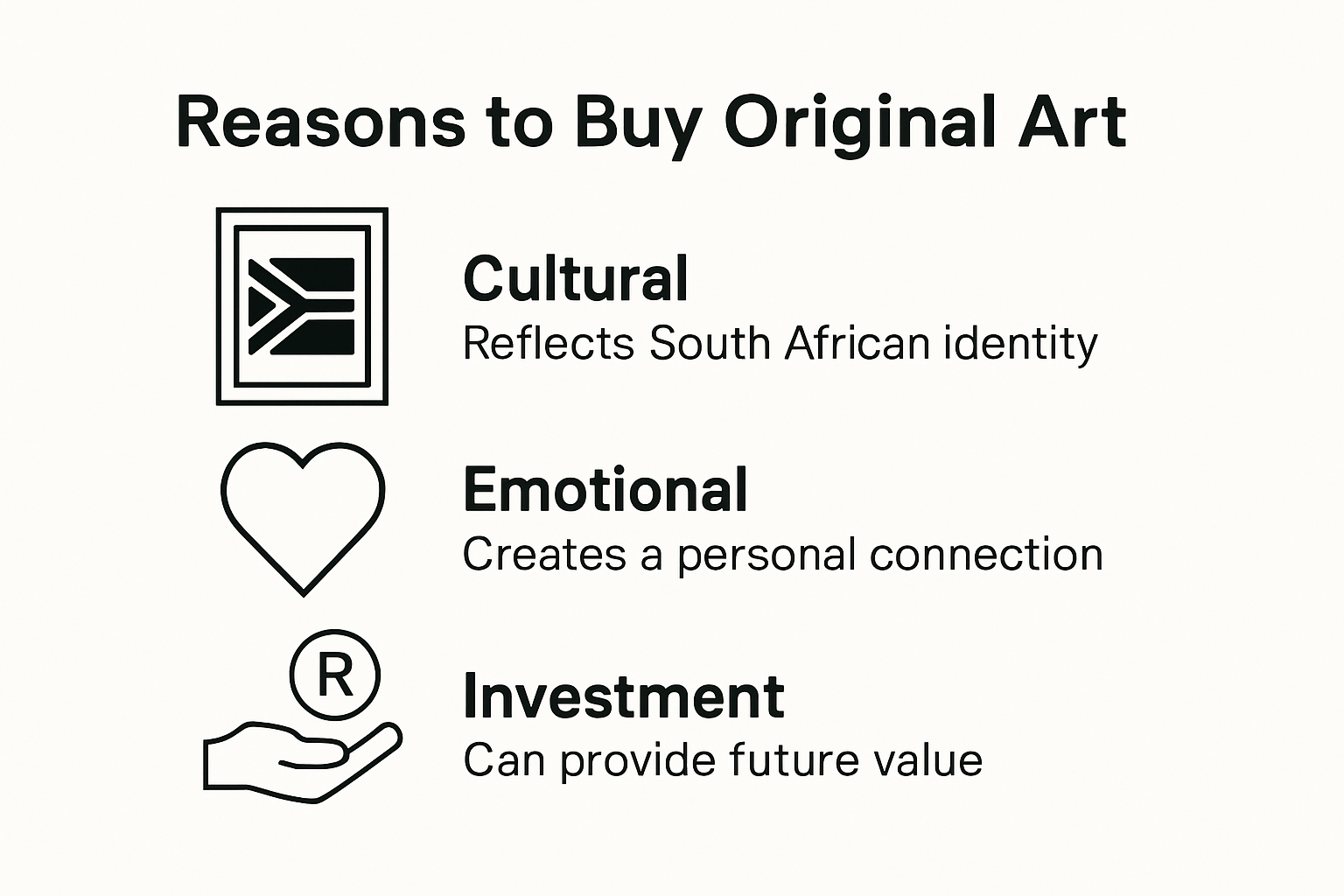 Infographic showing reasons to buy original art