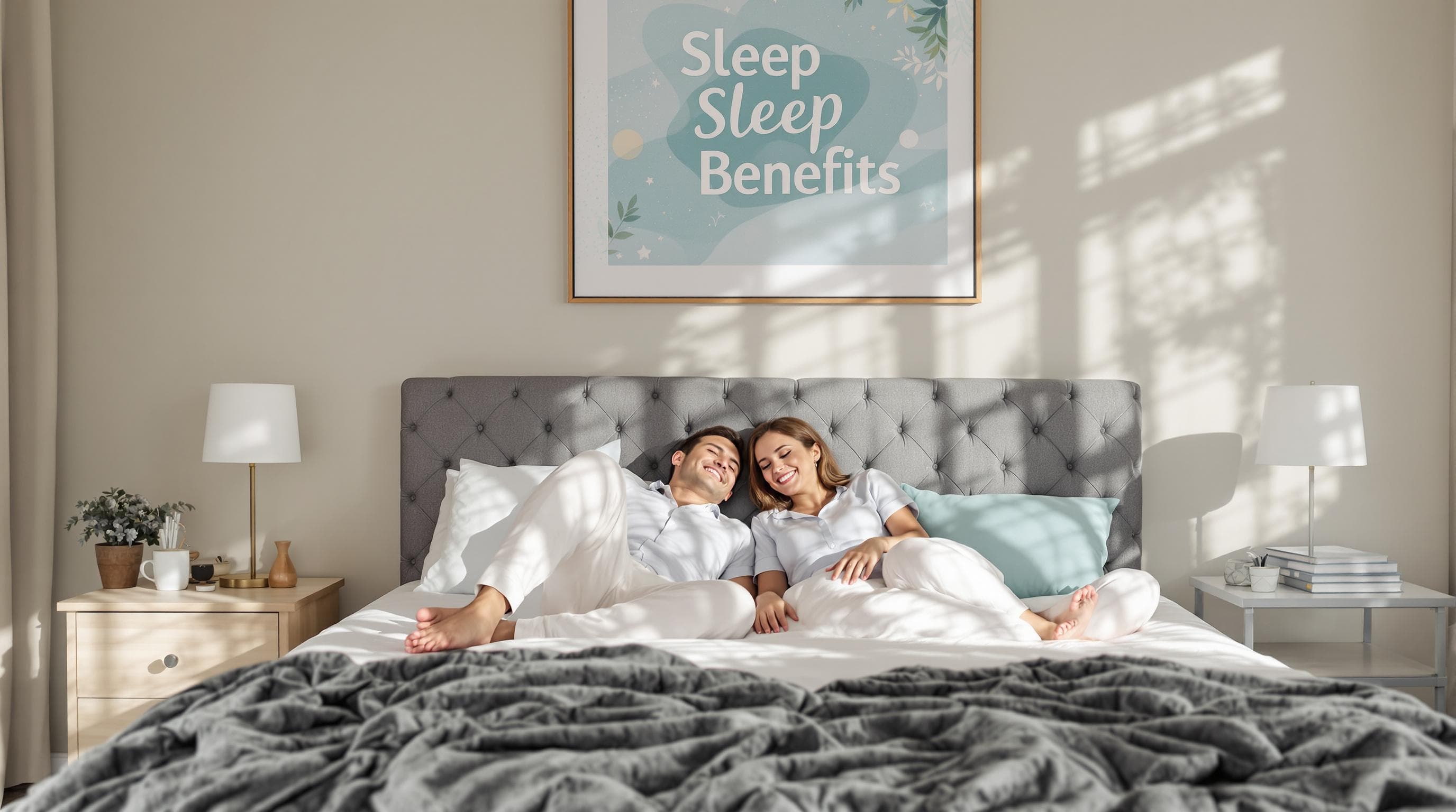 Couple enjoying restful sleep on memory foam mattress in a Gauteng bedroom