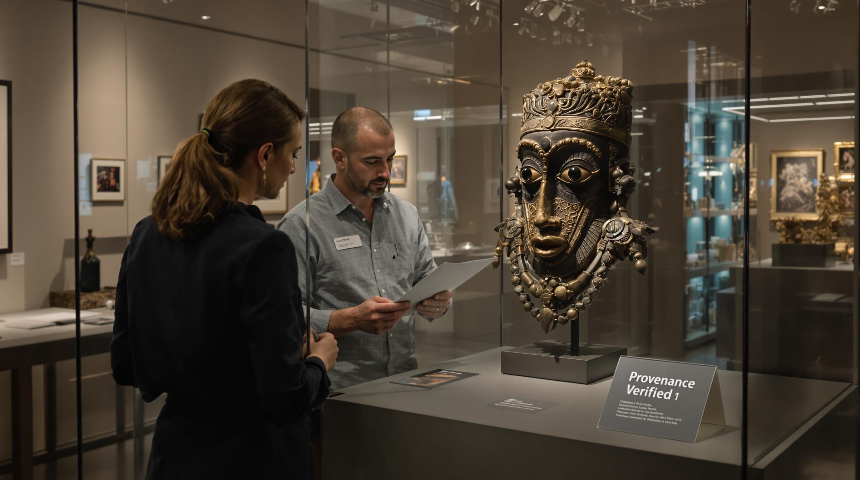 Experts authenticate and study Benin Bronze sculpture with provenance documents